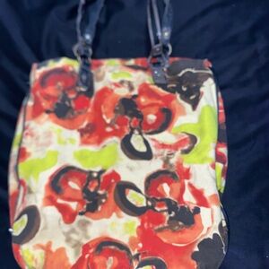 Abstract Floral Tote Bag - Red and Green